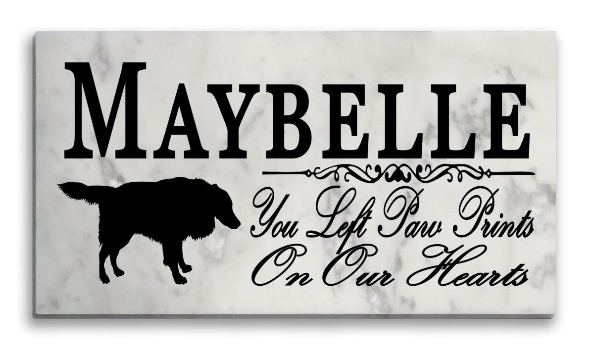 Border Collie Memorial Marble Stone Plaque Personalized Pet Dog Garden Rock or Grave Marker