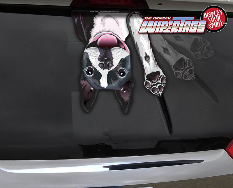 Boston Terrier Waving Dog WiperTags