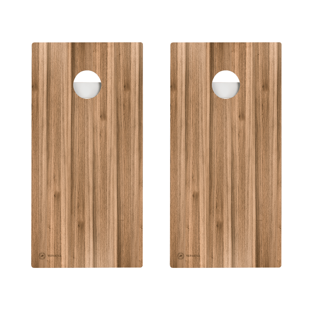 Brown Wood Teak Versatex All-Weather Cornhole Boards