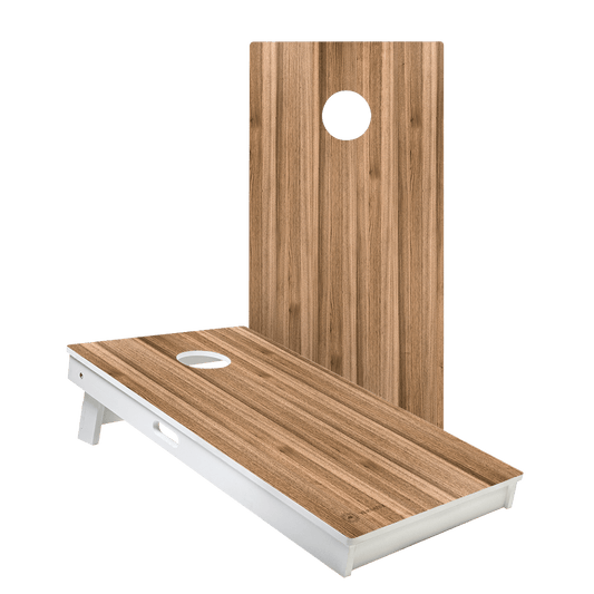 Brown Wood Teak Versatex All-Weather Cornhole Boards