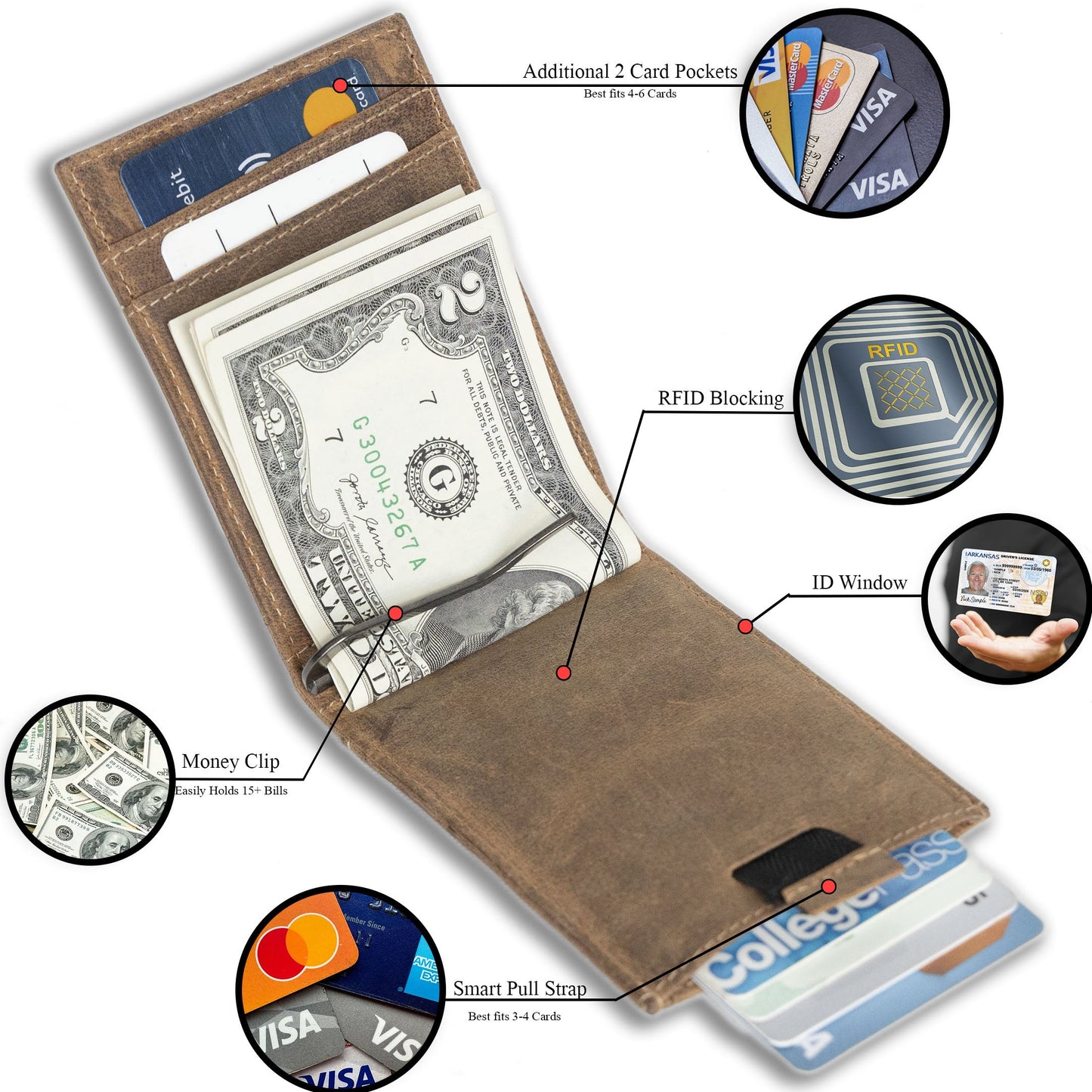 Leather Money Clip Bifold