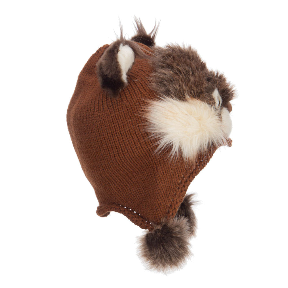 Kid's Faux Fur Knit Animal Hat