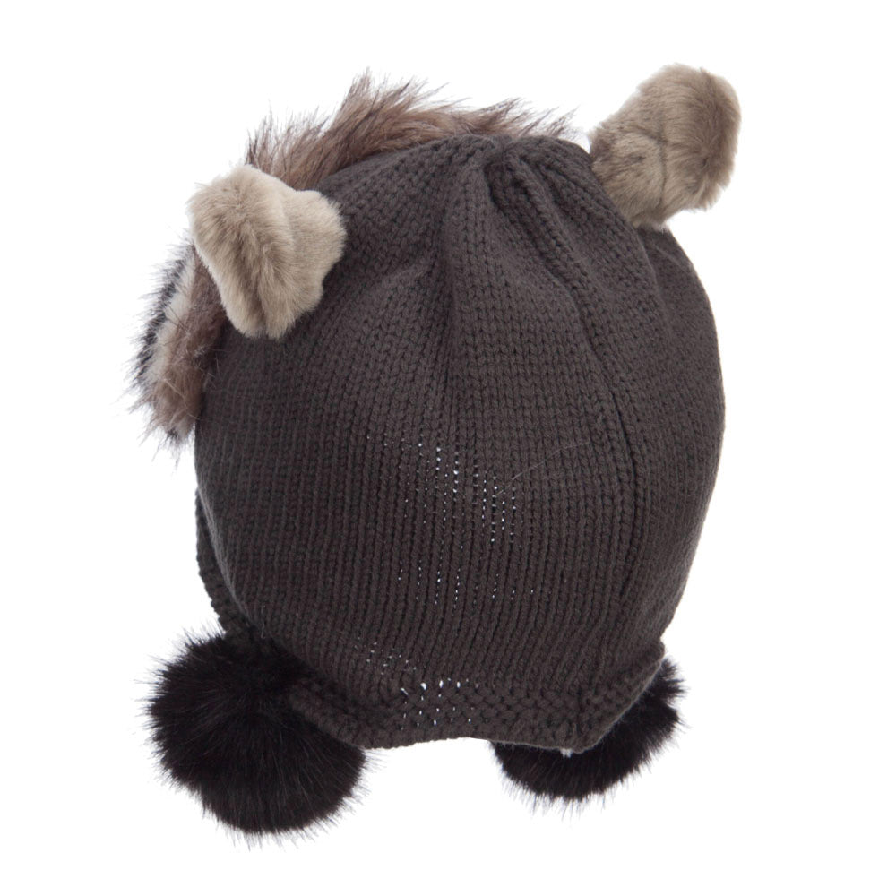 Kid's Faux Fur Knit Animal Hat