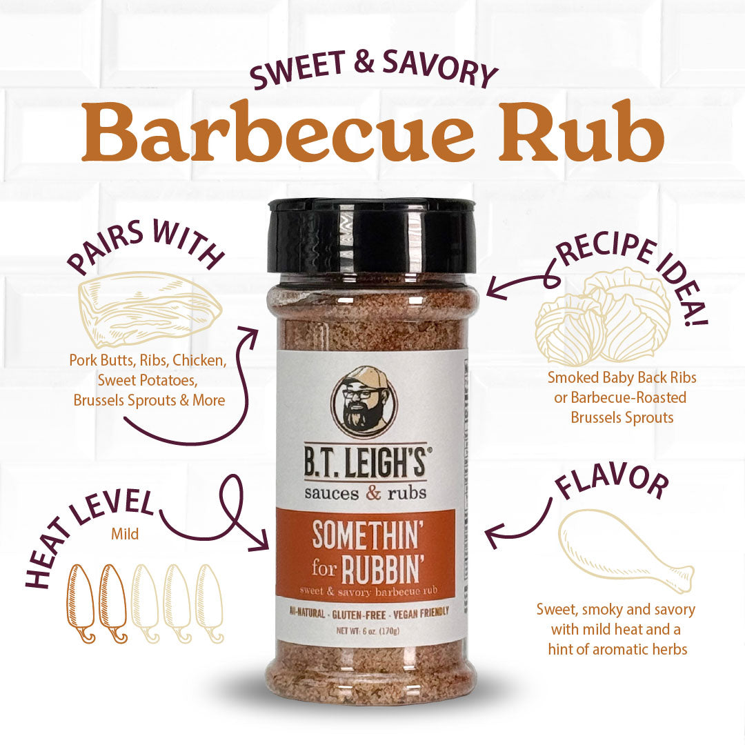Somethin' For Rubbin' - Sweet & Savory Barbecue Rub - 6 oz Bottle