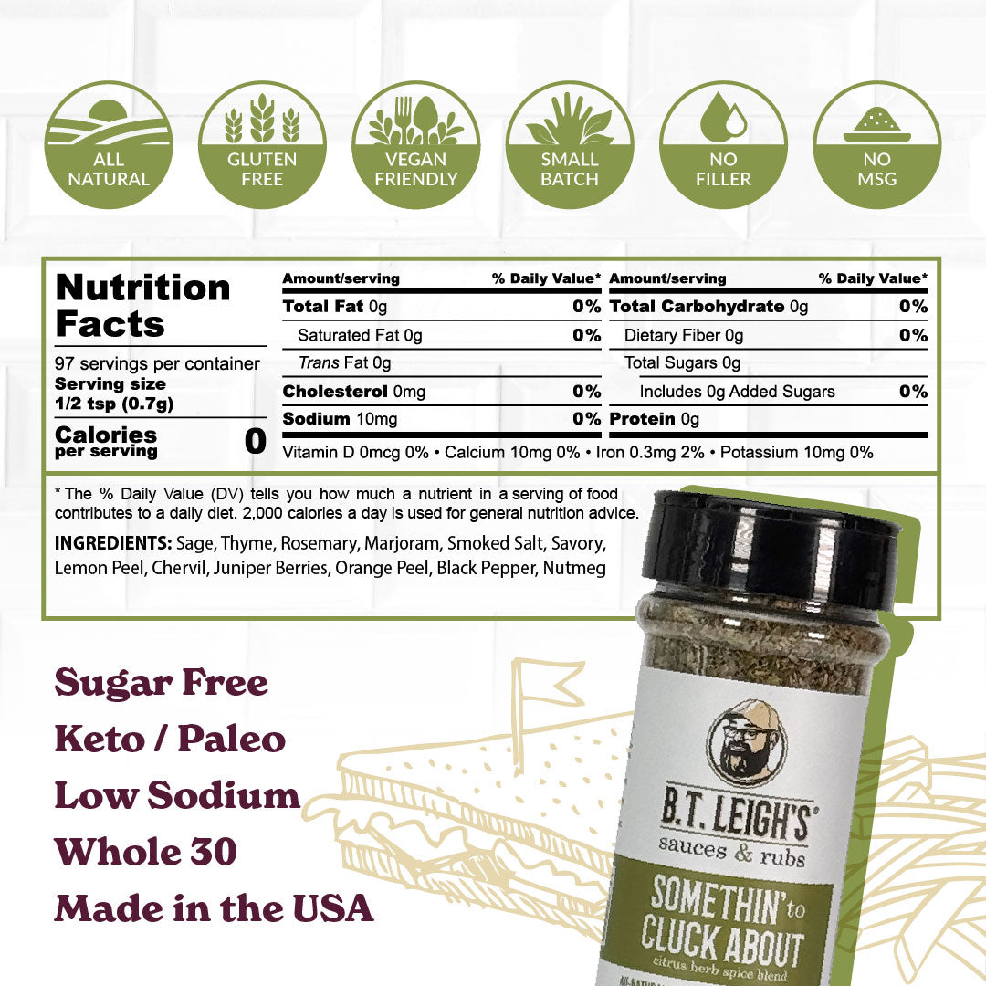 Somethin' To Cluck About - Aromatic Citrus Herb Blend - 2.3 oz Bottle