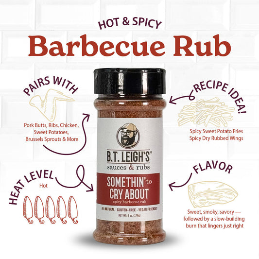 Somethin' To Cry About - Sweet & Spicy Barbecue Rub - 6 oz Bottle