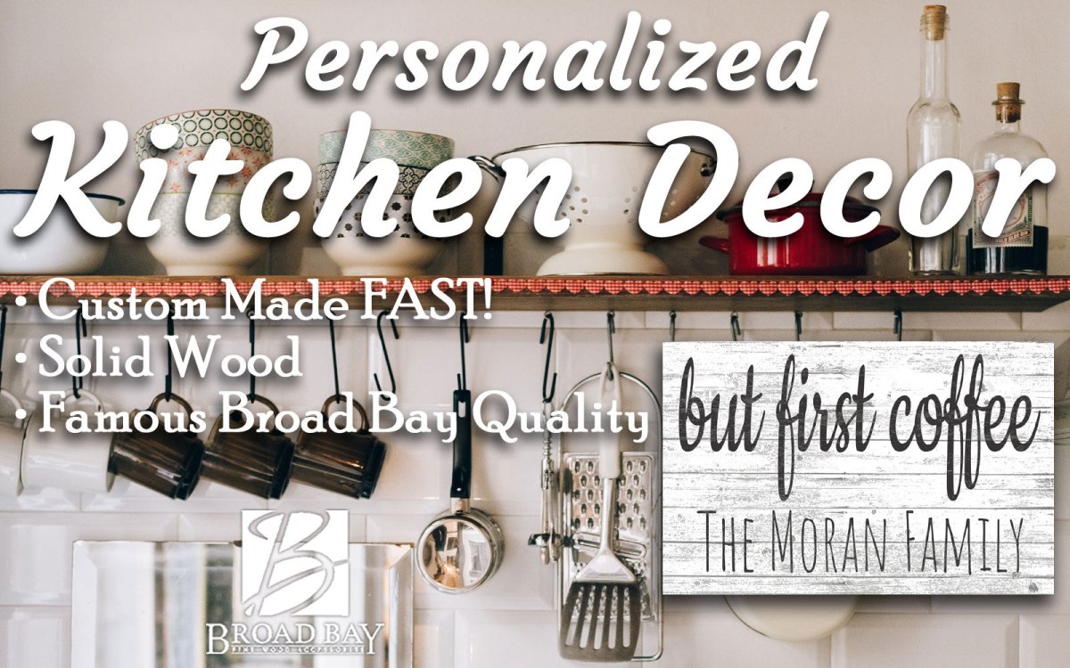 But First Coffee Sign Personalized Coffee Bar Sign Solid Wood