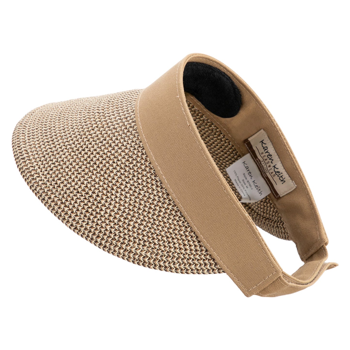 UPF 50+ Canvas Crown Paper Braid Visor