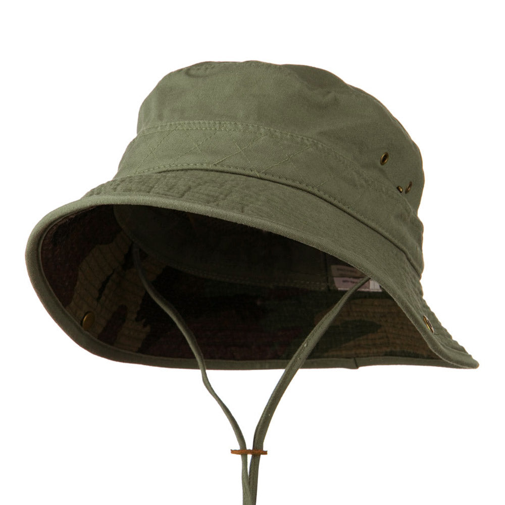 Big Size Camouflaged Brim Cotton Washed Bucket Hat
