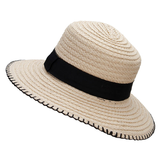 Women's Toyo Braid Boater Style 3.5" Brim Hat
