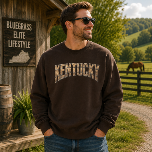 Kentucky Bourbon Sweatshirt | Barrel Text Design | Cozy Fit