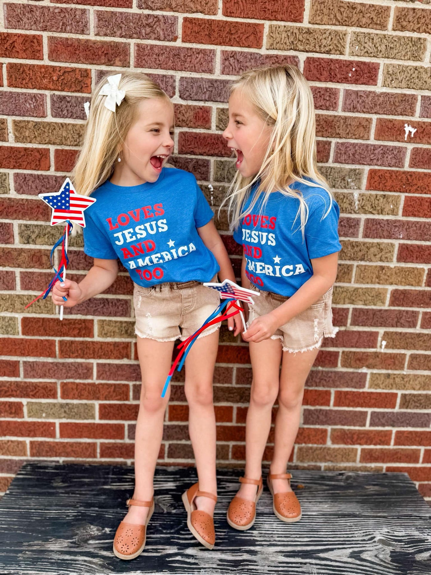 Loves Jesus And America Too Toddler T-Shirt