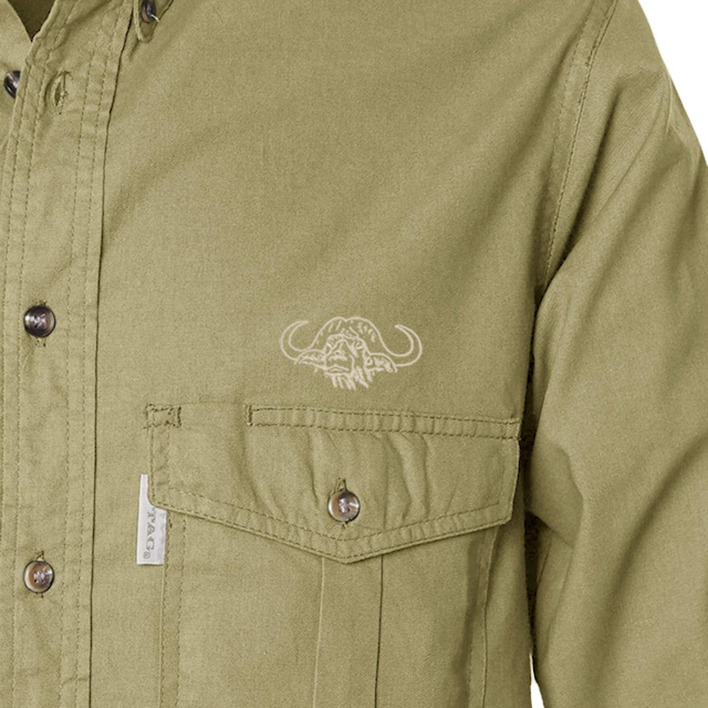 Shooter Shirt for Men with Embroidered Buffalo Logo - L/Sleeve