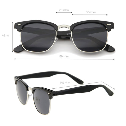 Classic Square Neutral Colored Lenses Horn Rimmed Sunglasses C771