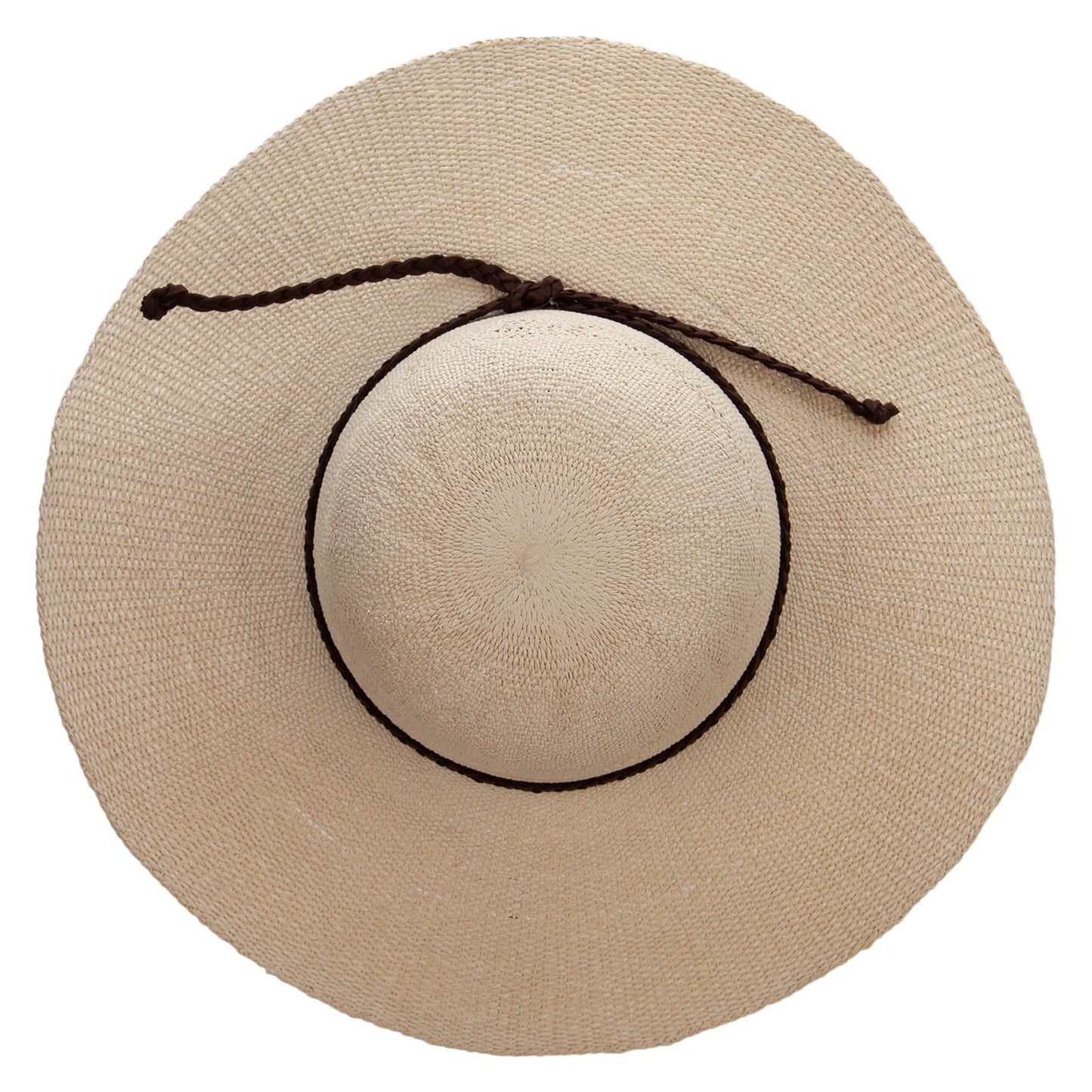 Tight Weave Braided Leather Tie 4.5" Wide Brim Hat