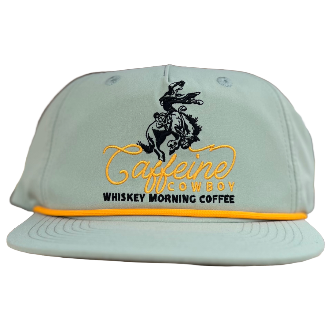 Caffeine Cowboy Hat ( Teal/Gold or Black/Red)