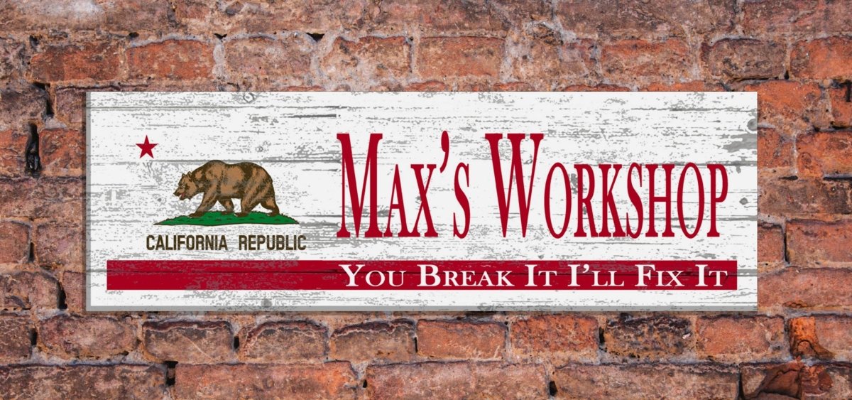 California Flag Sign with Family Names or Established Date