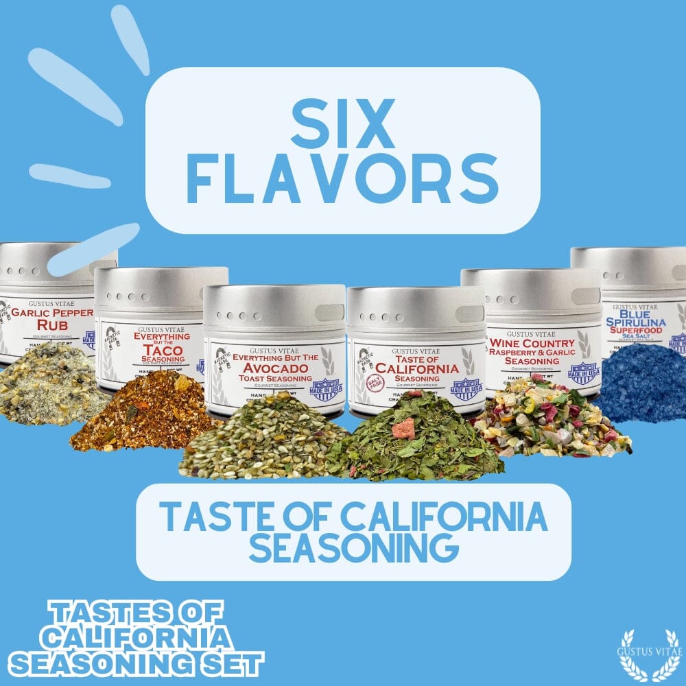 California Seasonings Gift Set - Tastes of California - Artisanal Spice Blends Six Pack