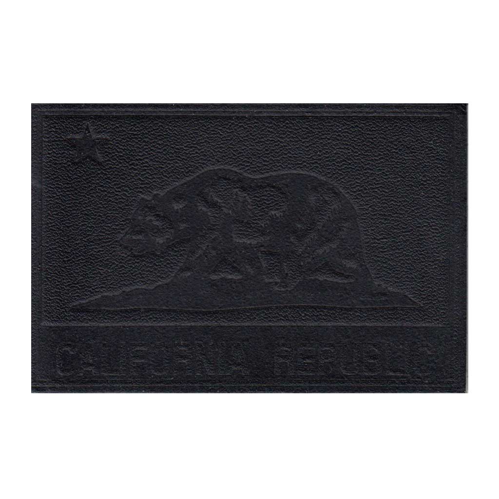 California State Flag - Black Leather - Removable Patch
