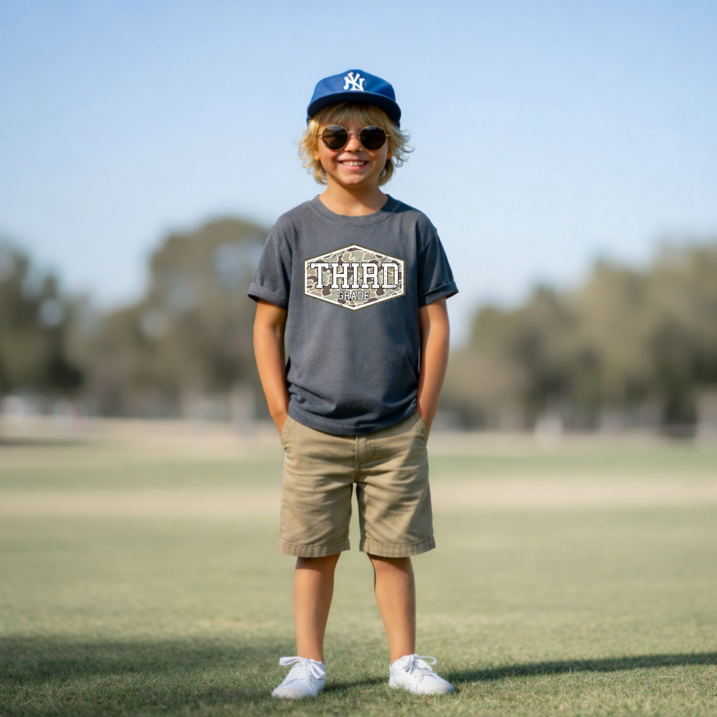 Camo Third Grade Youth T-Shirt