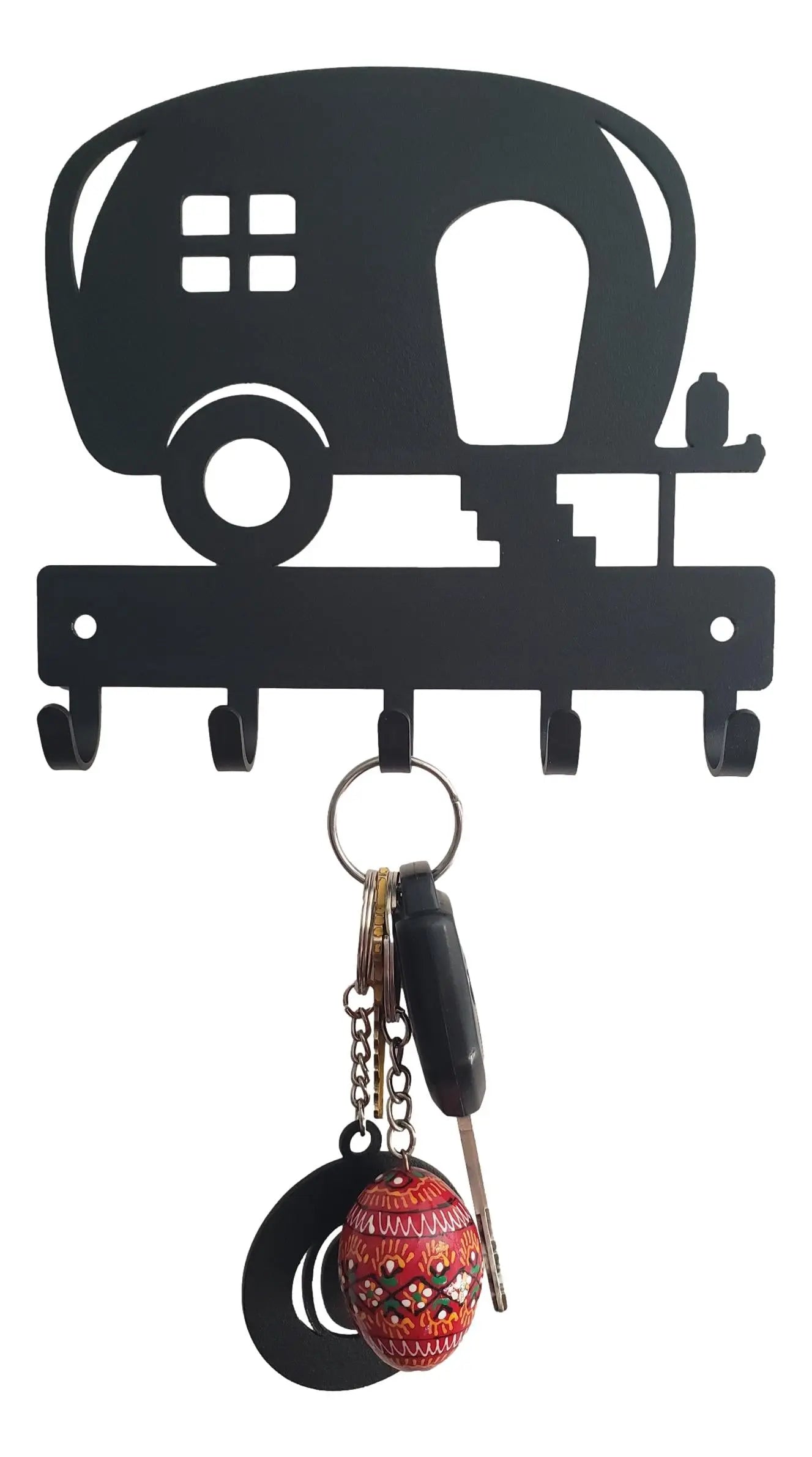 Camper Key Holder with 5 Hooks -  Organize Your Adventures
