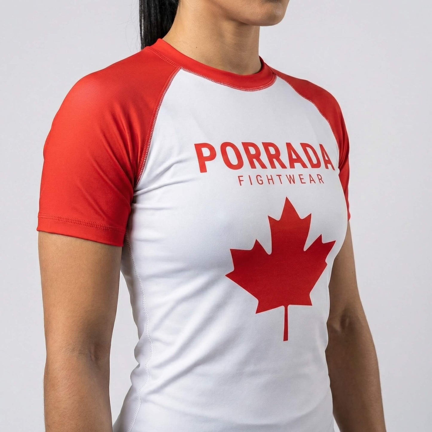 CANADA FLAG WOMEN SHORT SLEEVE RASH GUARD