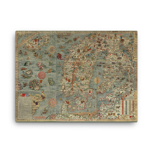 Carta Marina Wrapped Canvas Wall Art