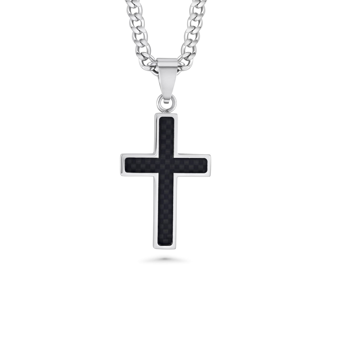 Black Carbon Fiber Cross Necklace