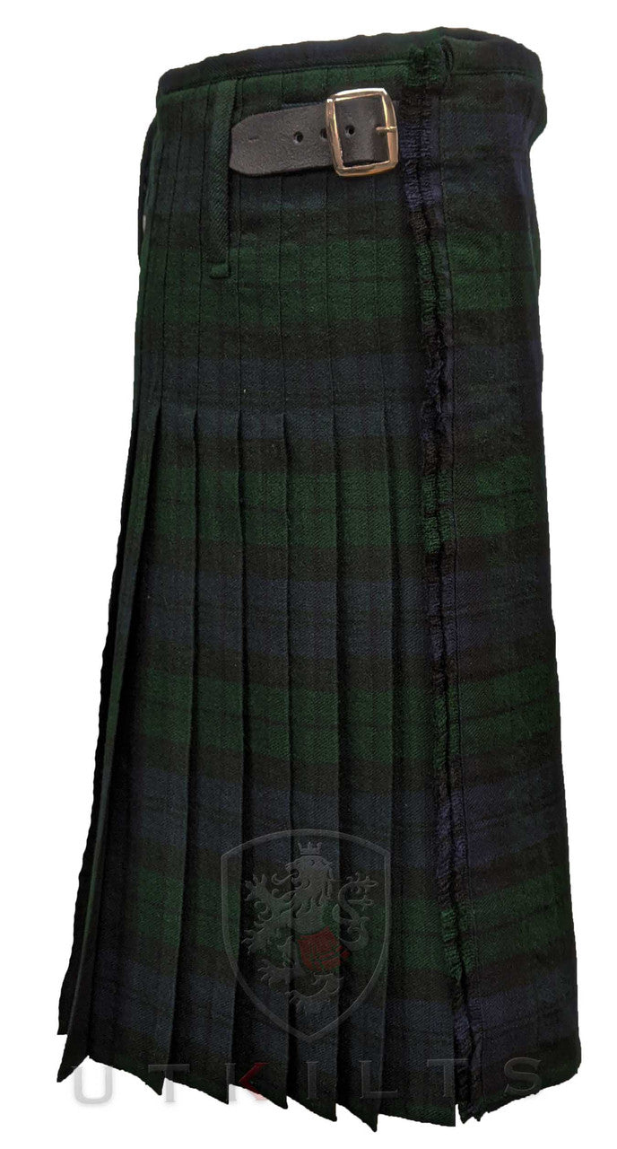 Traditional Kilt – Standard 4–5 Yard Wool, Black Watch