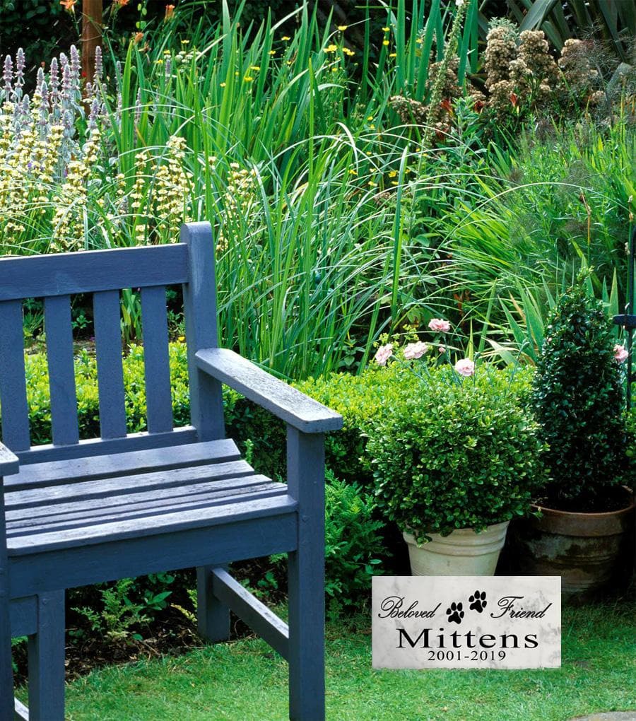 Beloved Friend Cat Memorial – Personalized Marble Tribute with Name, Dates & Paw Prints