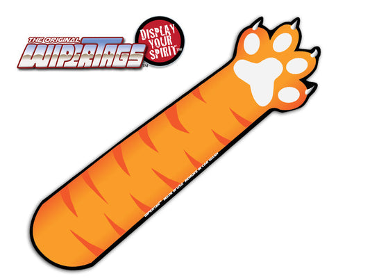 Orange Paw Waving WiperTags