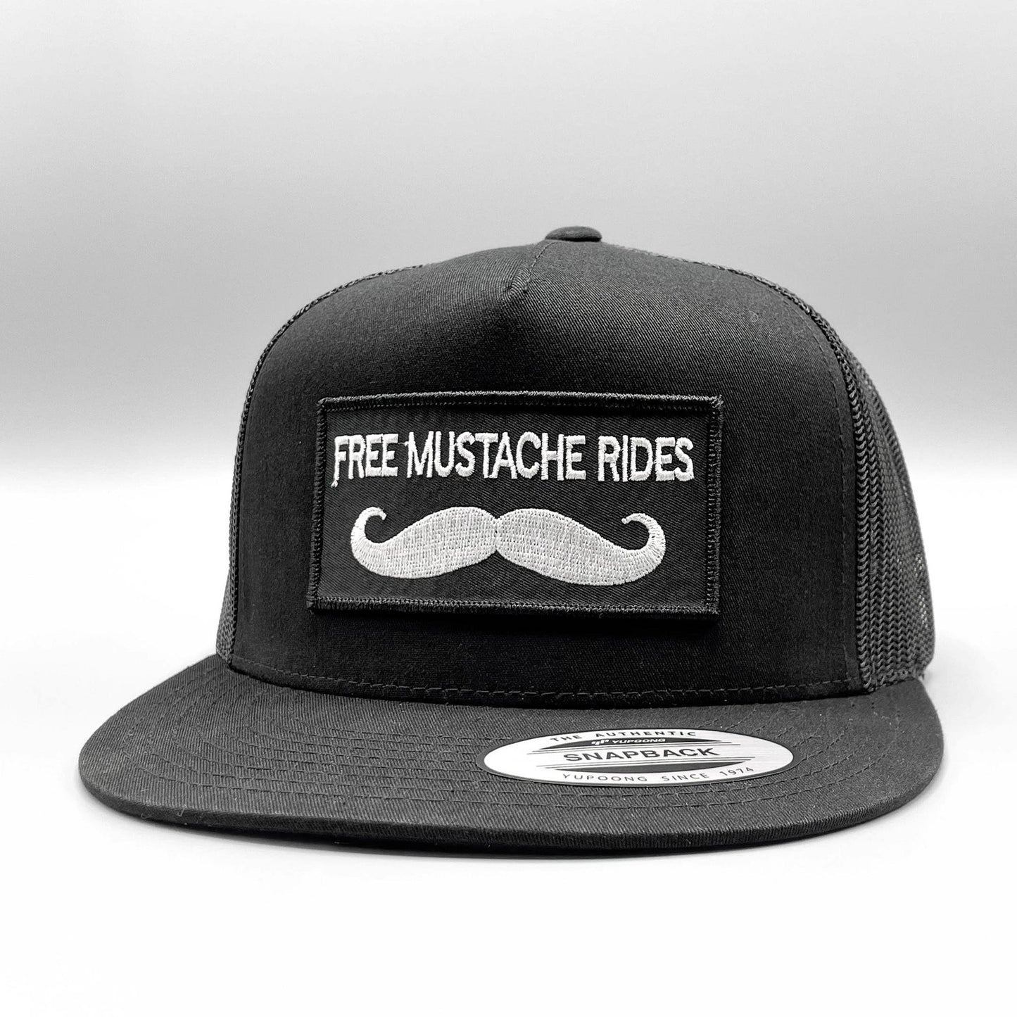 Free Mustache Rides Funny, Retro Trucker Hat