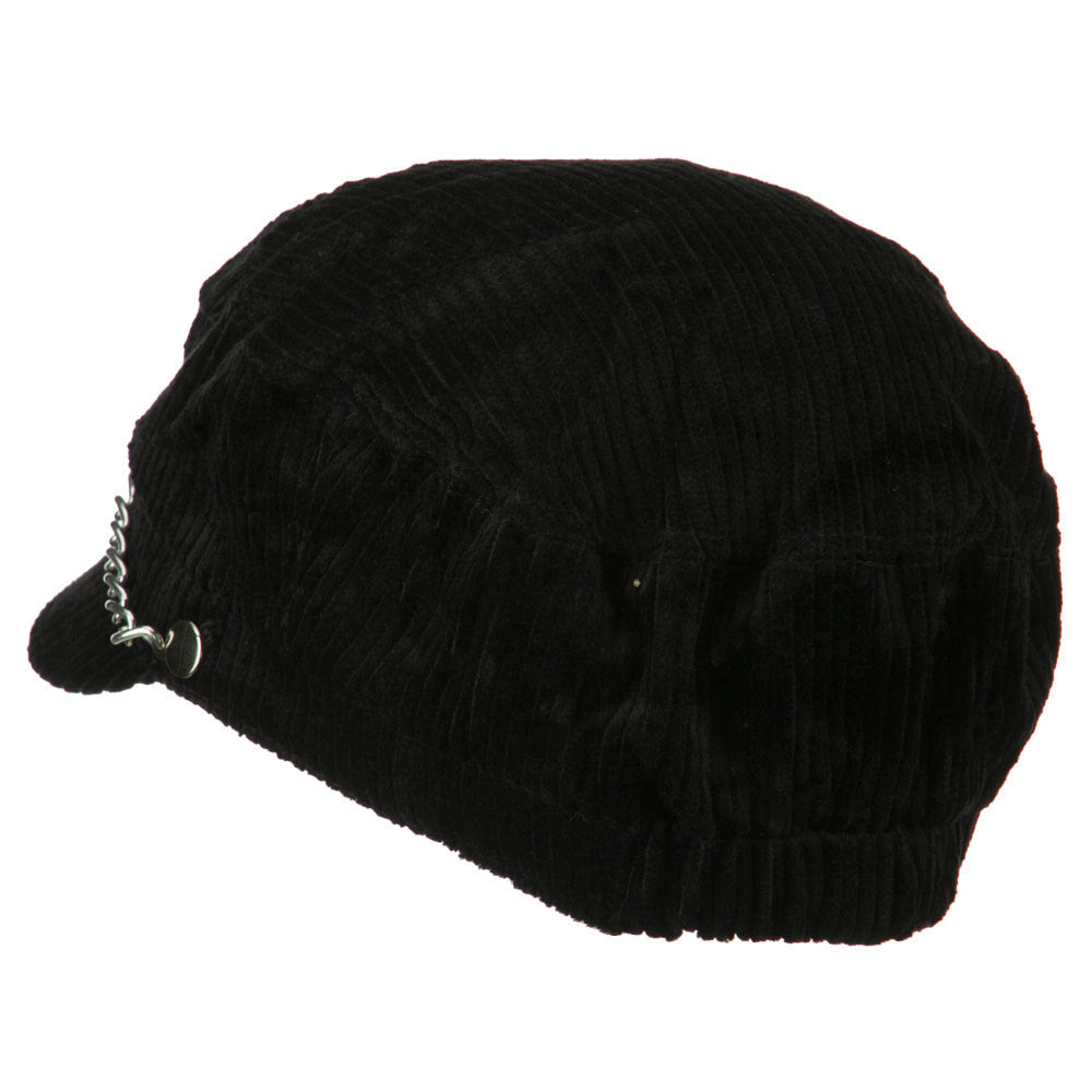 Corduroy Chain Newsboy Hat