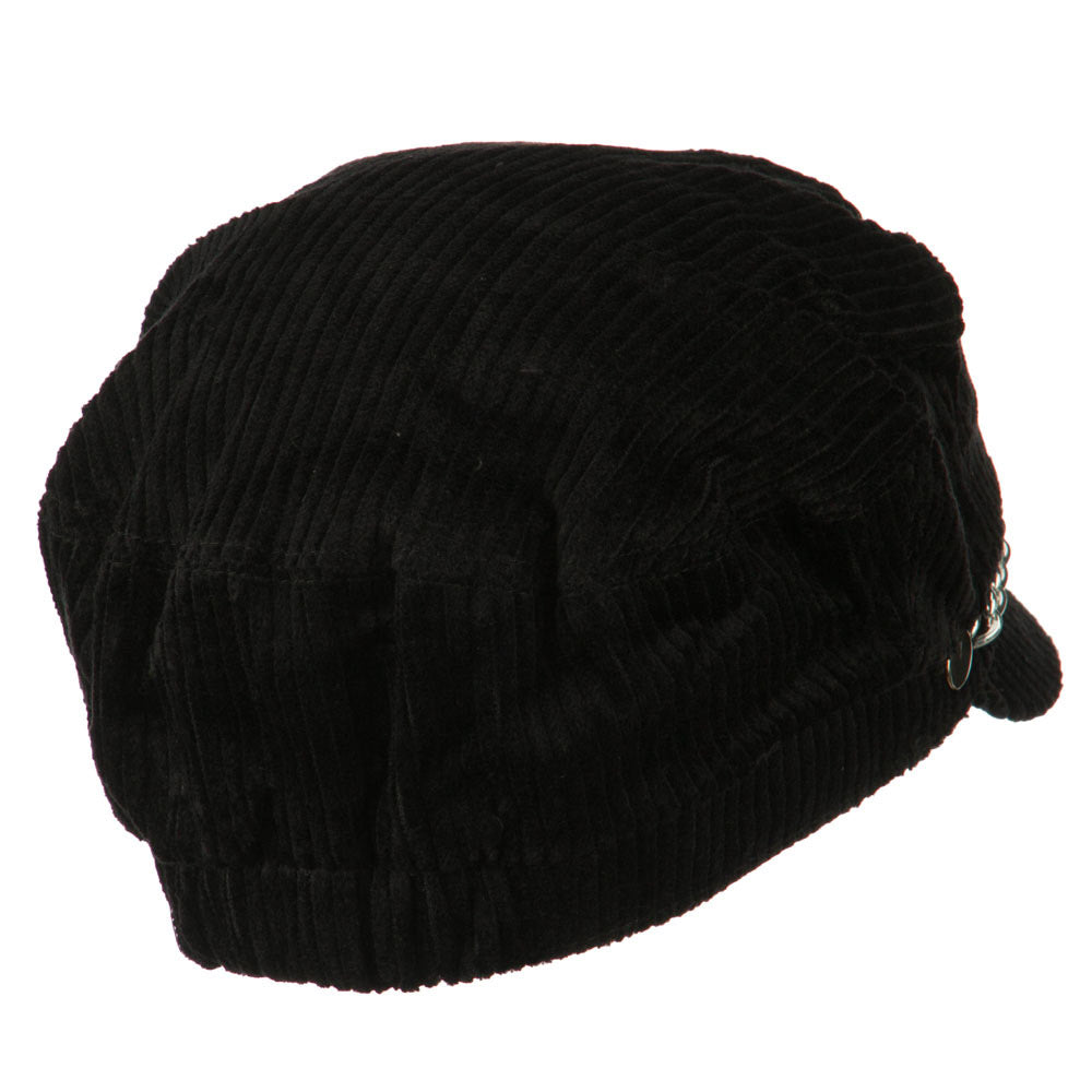 Corduroy Chain Newsboy Hat