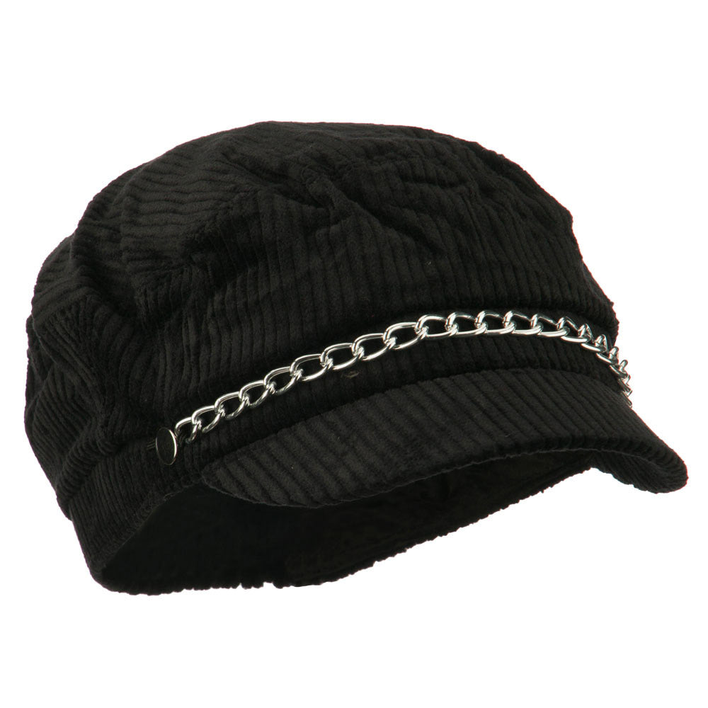 Corduroy Chain Newsboy Hat