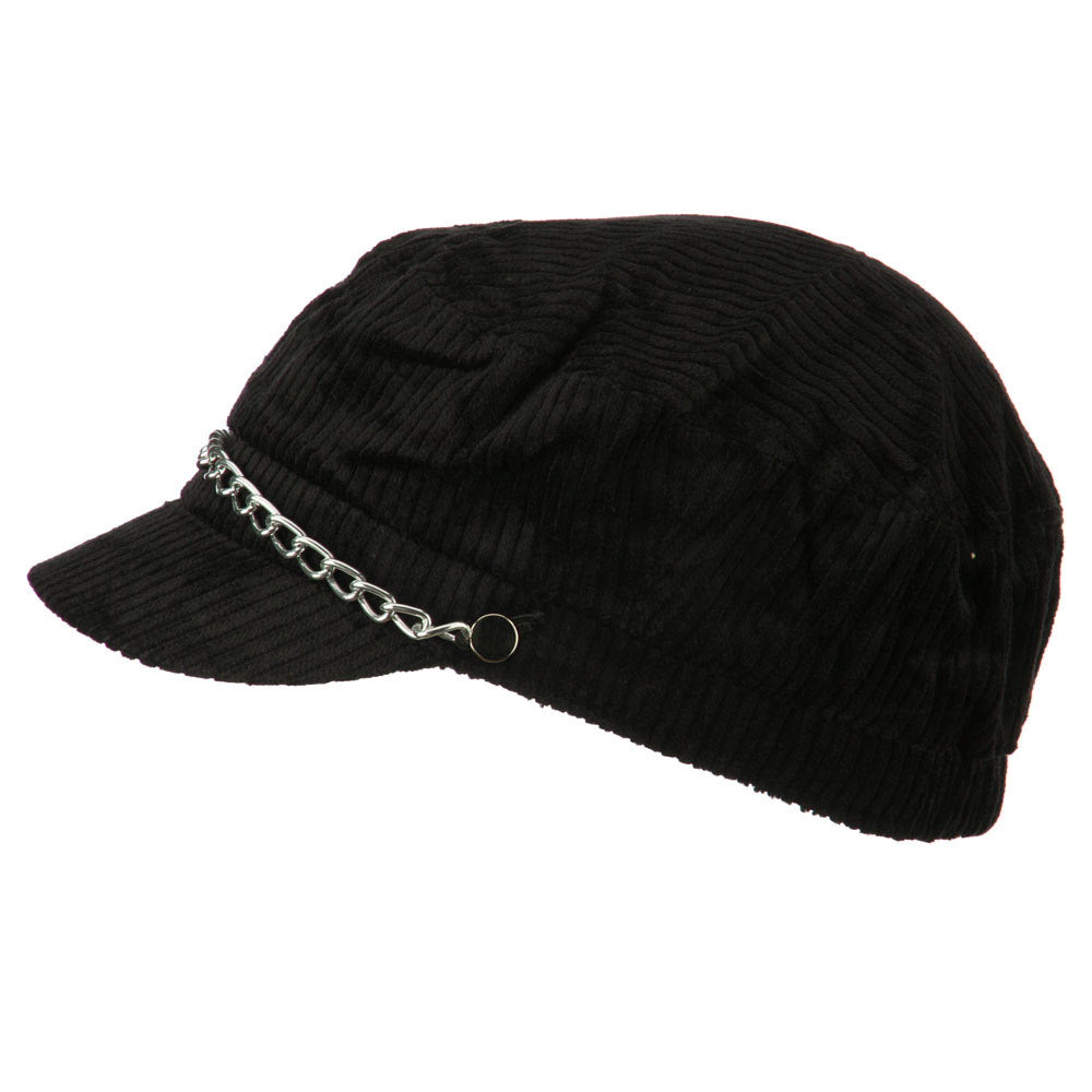 Corduroy Chain Newsboy Hat