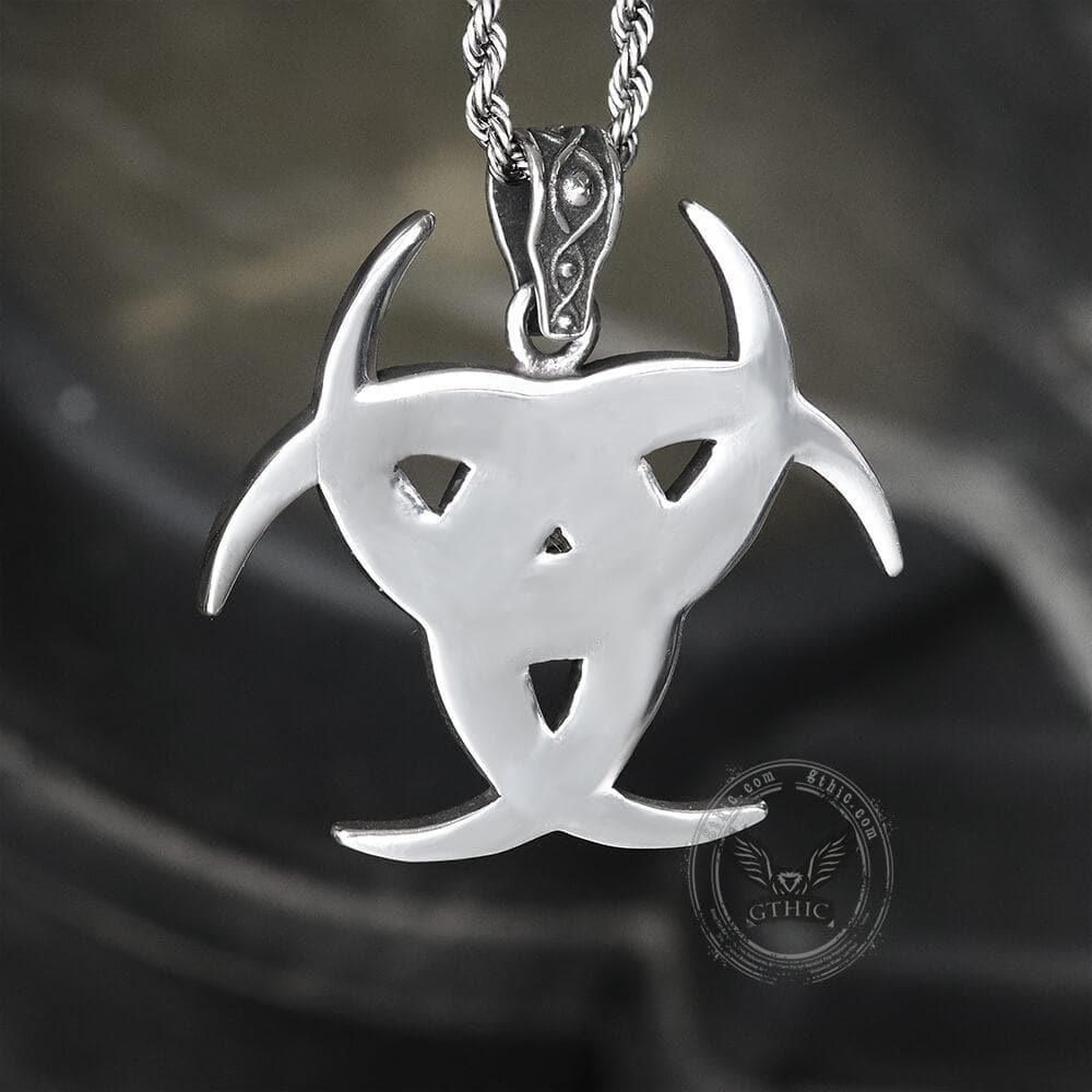 Celtic Crescent Triquetra Stainless Steel Pendant