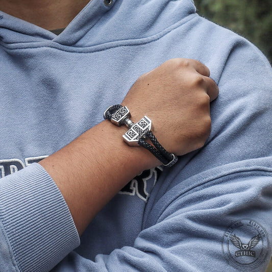 Celtic Hammer Stainless Steel Viking Bracelet