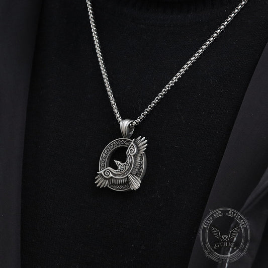 Celtic Knot Raven Pure Tin Viking Necklace