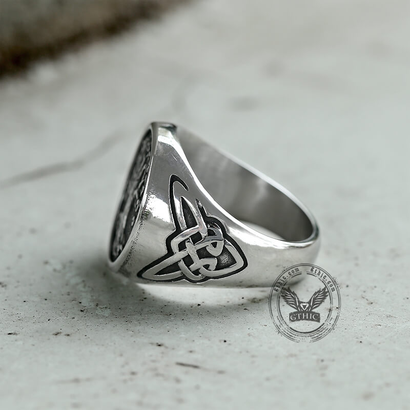 Celtic Knot Tree of Life Stainless Steel Viking Ring
