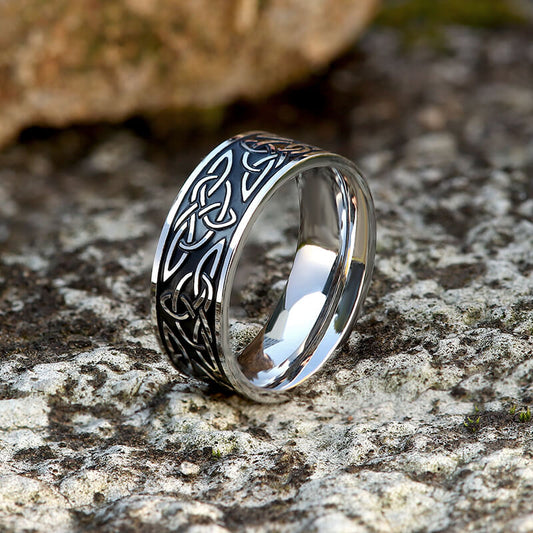 Celtic Triquetra Knot Stainless Steel Viking Ring