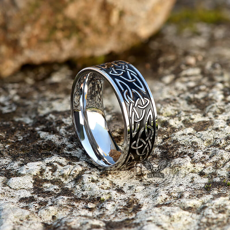 Celtic Triquetra Knot Stainless Steel Viking Ring