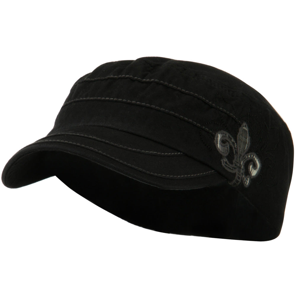 Checkered Flower Army Cap