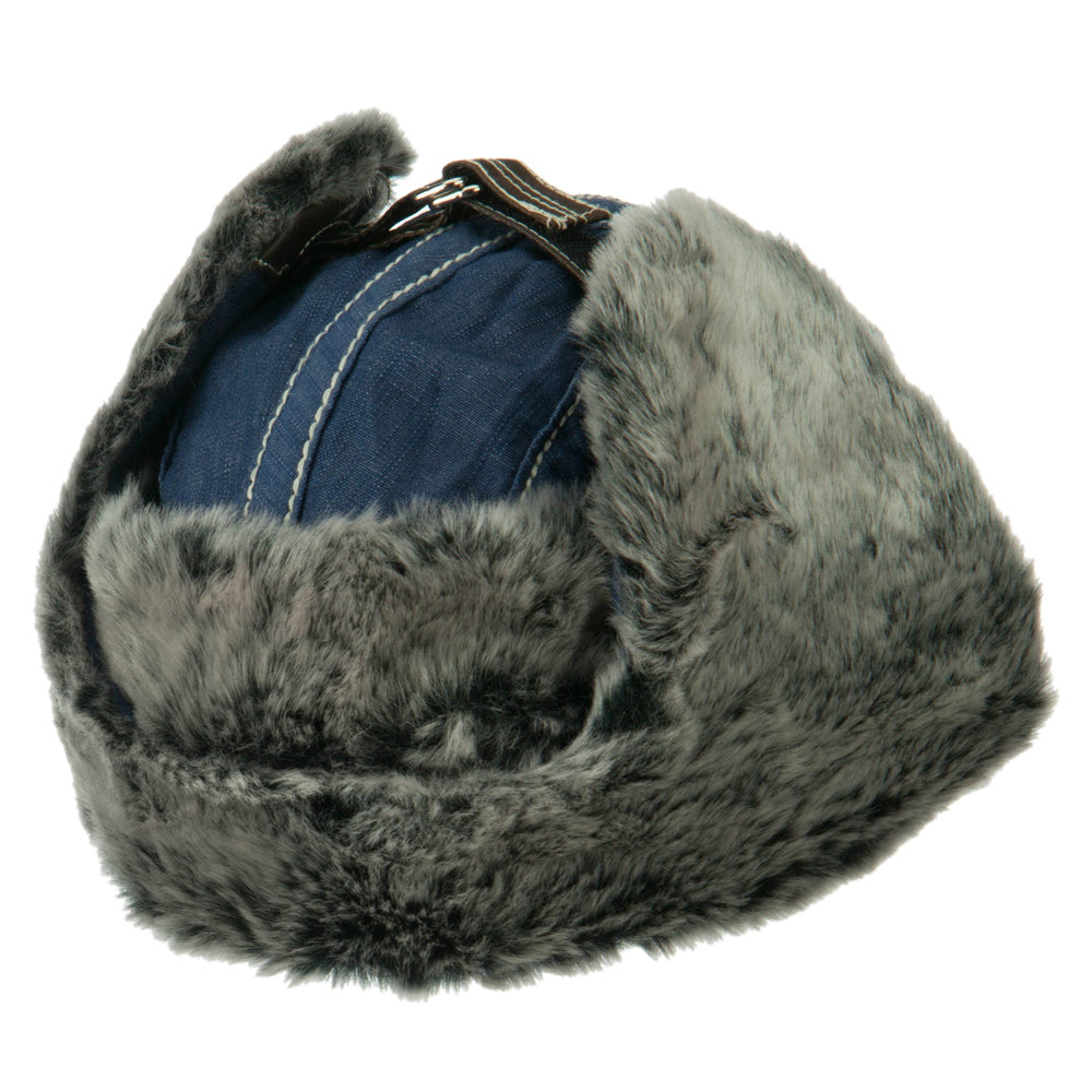 Chambray Faux Fur Trooper Hat
