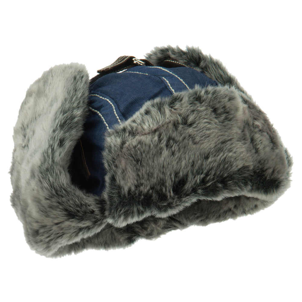 Chambray Faux Fur Trooper Hat