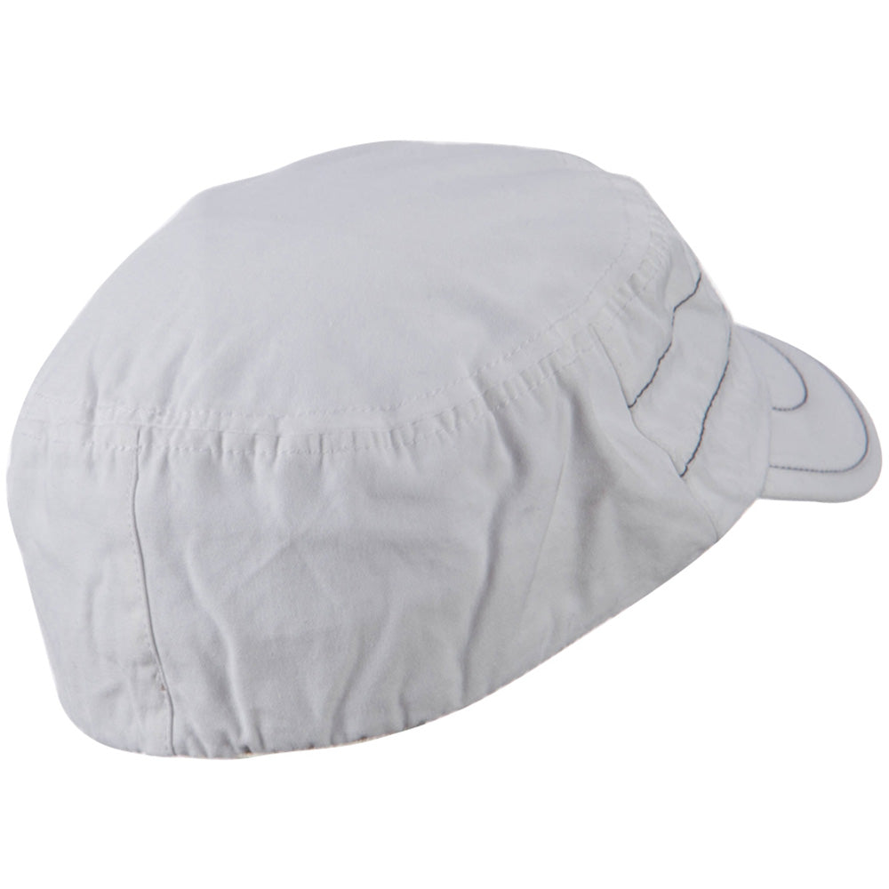 Checkered Flower Army Cap