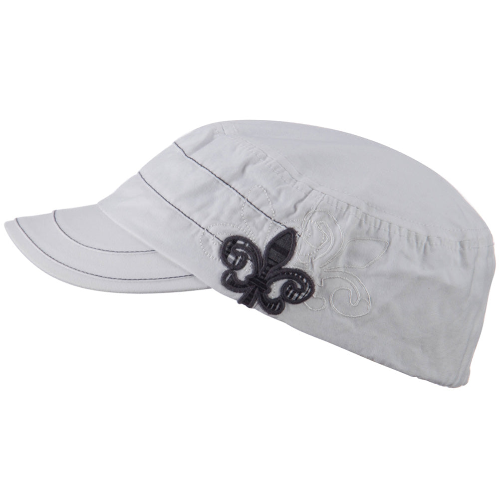 Checkered Flower Army Cap