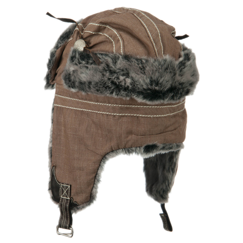 Chambray Faux Fur Trooper Hat