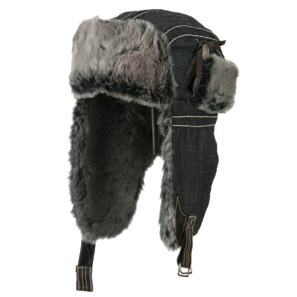 Chambray Faux Fur Trooper Hat