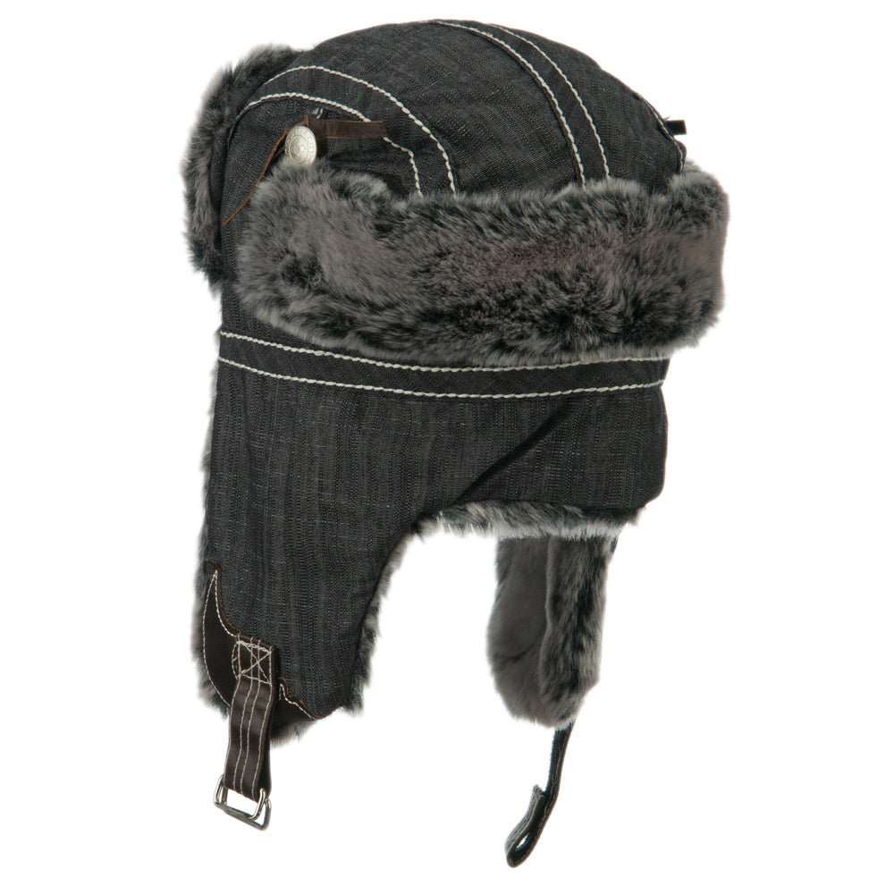 Chambray Faux Fur Trooper Hat
